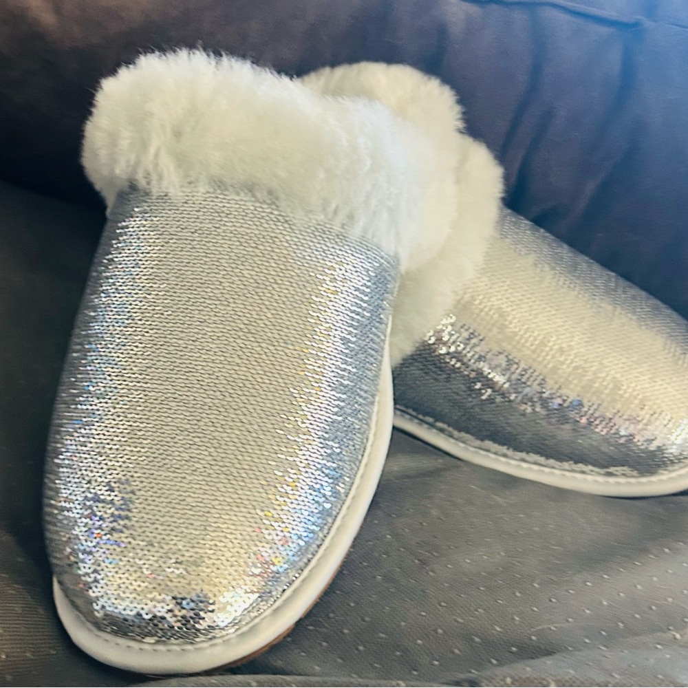 Silver UGG Sequin Women's Slippers